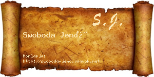 Swoboda Jenő névjegykártya